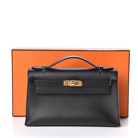 hermes black clutch